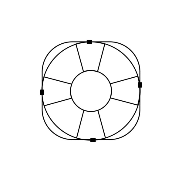 Lifebuoy Icon Знак Спасителя Символ Спасателя Тонкая Линия Значок Белом — стоковый вектор