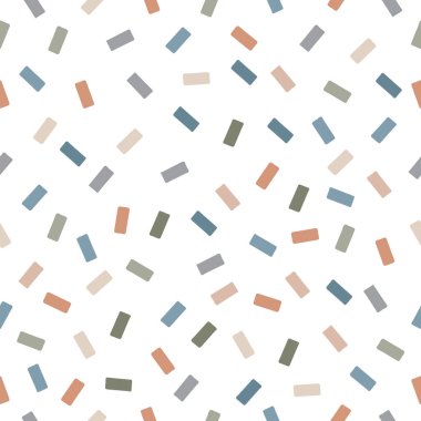 Kusursuz vektör deseni. Renkli dikdörtgenli soyut geometrik vektör desenleri. Basit el çizimi karalama.