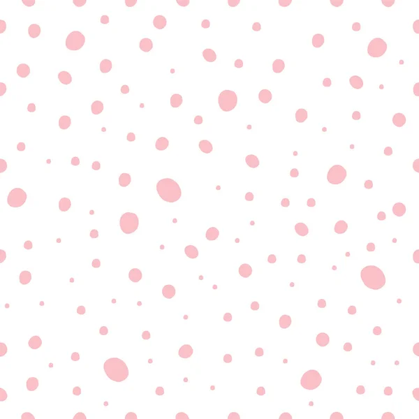 Векторні Абстрактні Ручні Пунктирні Безшовні Візерунки Рожеві Крапки Ізольовані Білому — стоковий вектор