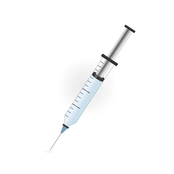 Medical Disposable Syringe Needle Applicable Vaccine Injection Vaccination Illustration Plastic — Vetor de Stock