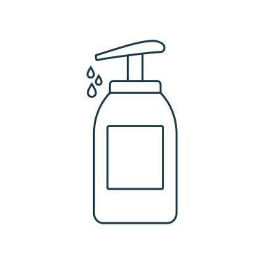 El dezenfektanı ikonu. Beyaz arkaplanda vektör simgesi izole edildi.