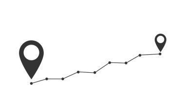 Beyaz arkaplanda vektör yolu simgesi izole edildi. Yol, yol, yol, yolculuk. Parça sembolü. İz işareti. Vektör illüstrasyonu