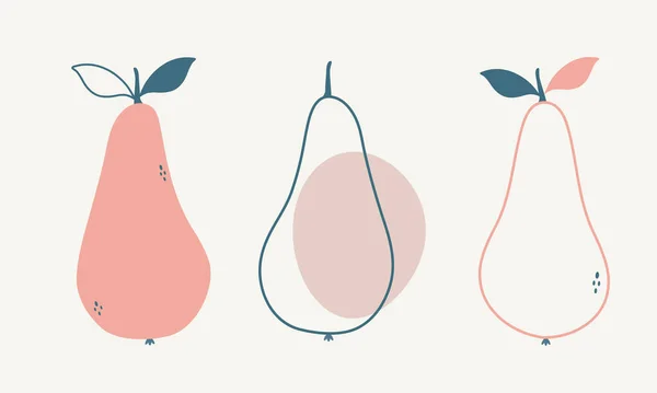 Pears Vector Icon Isolated White Background Pears Sandinavian Style Vector — ストックベクタ