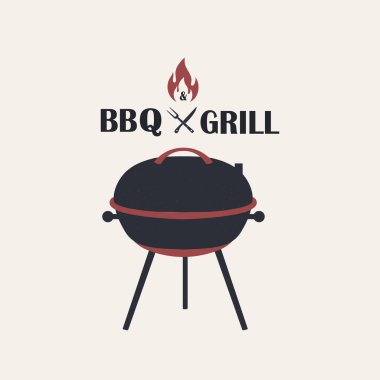 Izgara vektör simgesi. Bej arka planda BBQ Grill sembolü izole edilmiş. BBG ve ızgara logosu. Vektör illüstrasyonu.