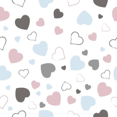 Valentine day of seamless pattern. Festive decoration on white background with heart for a princess party, wedding, holiday.