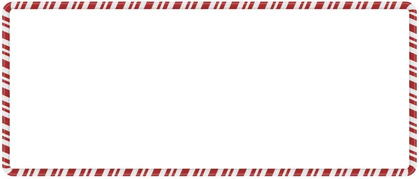 Christmas New Year Candy Frame Candy Cane Empty Frame White — Vetor de Stock