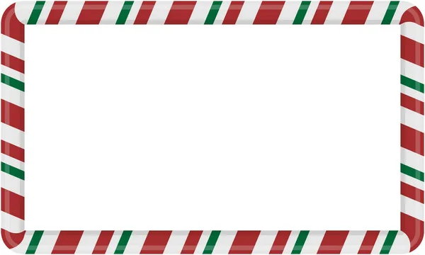 Christmas New Year Candy Frame Candy Cane Empty Frame White —  Vetores de Stock