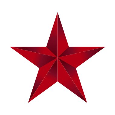 Red Christmas star isolated on white background. Red star vector icon.Design element for Christmas and New Year decor.Vector illustration.