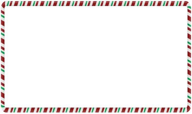 Christmas candy frame. Candy cane empty frame on white backgound. Vector illustration.