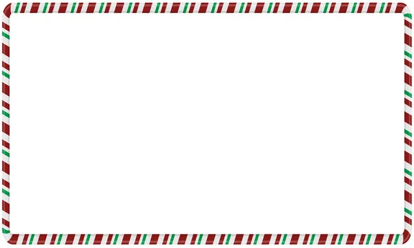 Christmas Candy Frame Candy Cane Empty Frame White Backgound Vector —  Vetores de Stock