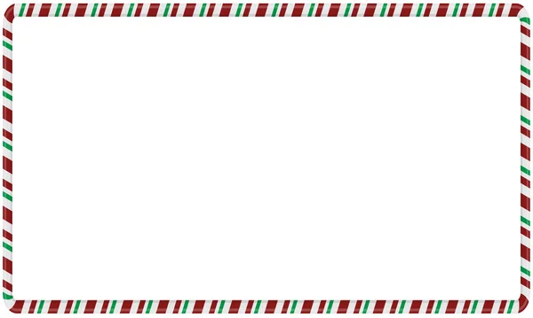 Christmas candy frame. Candy cane empty frame on white backgound. Vector illustration.