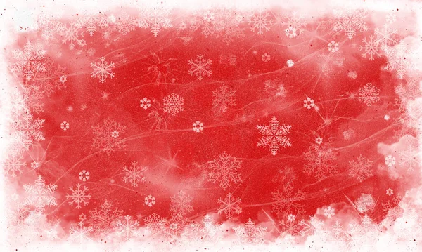 Χριστουγεννιάτικο Αφηρημένο Λευκό Κόκκινο Φόντο Νιφάδες Χιονιού Κόκκινο Φόντο Κόκκινα — Φωτογραφία Αρχείου