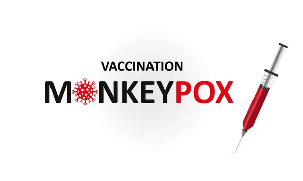 Banner Vaccination Monkeypox Virus Pandemic Outbreak Monkeypox Virus Vector Illustration — Stockvector