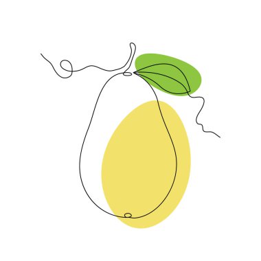 Armut sürekli çizgi çizme tarzında. Beyaz arka planda siyah çizim. Vektör
