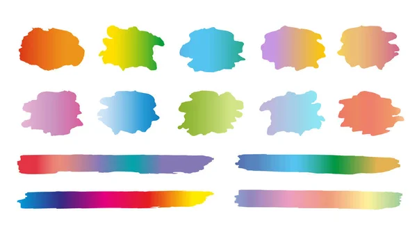 Soyut Renkli Suluboya Lekeleri Fırça Darbeleri Tasarım Için Vektör Elementleri — Stok Vektör