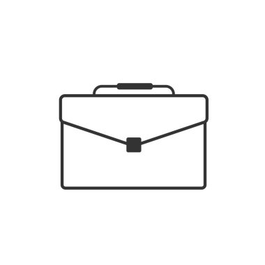 Evrak çantası ince çizgi vektör simgesi. Vektör illüstrasyonu.