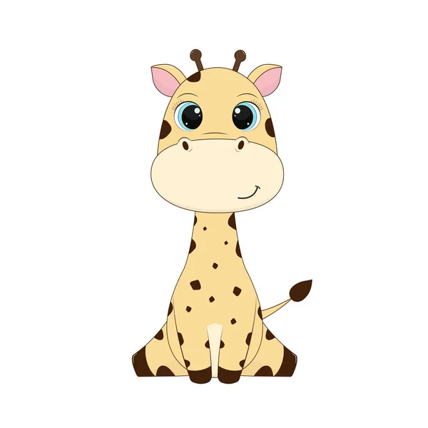 Desenhos Animados Personagem Girafa Fundo Branco Ilustração Vetorial Para Design — Vetor de Stock