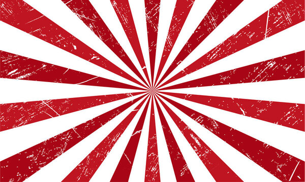 Sunburst background.Red sunbeam. Wallpaper with red sun burst. Backdrop for circus. Starburst with sunlight.Swirl of texture with stripes. Vector