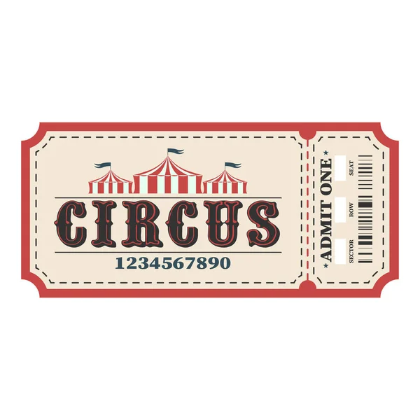 Boleto Circo Billete Circo Horizontal Ilustración Vectorial — Archivo Imágenes Vectoriales