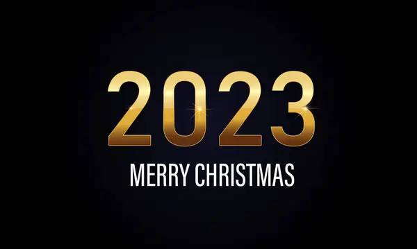 2023 Projeto Fundo Feliz Natal Texto Dourado Feliz Natal 2023 — Vetor de Stock
