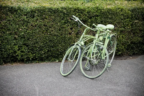 Dvě zelené jízdní kola — Stock fotografie