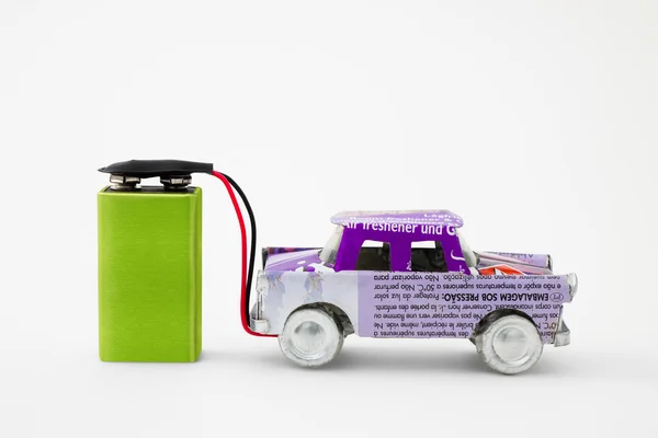 Recyceltes Elektroauto — Stockfoto