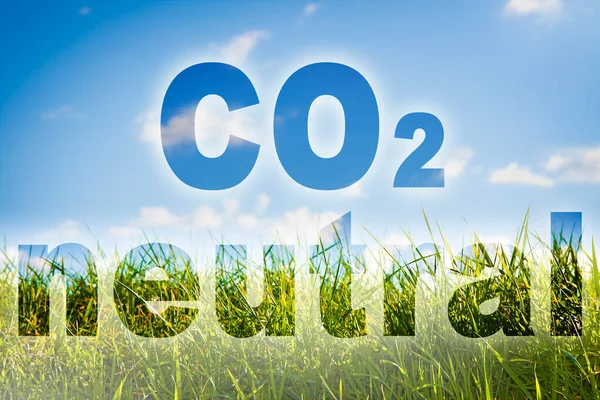 Co2 Neutral Text Concept Image Rural Scene — Stock Photo, Image