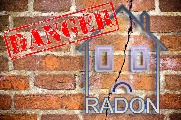 Perigo Gás Radônio Nossas Casas Conceito Com Uma Pequena Casa — Fotografia de Stock