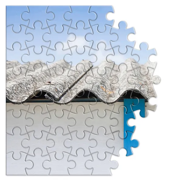 Rimozione Dell Amianto Immagine Concettuale Forma Puzzle — Foto Stock