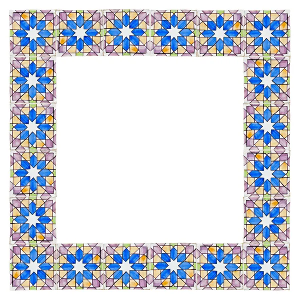 Design Rámu Typickou Geometrickou Portugalskou Dekorací Zvanou Azulejos Portugalsko Portugalská — Stock fotografie