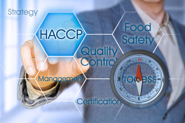 Как ориентироваться в законе HACCP (Анализ рисков и критические контрольные точки) - Безопасность пищевых продуктов и контроль качества в концепции пищевой промышленности с компасом 