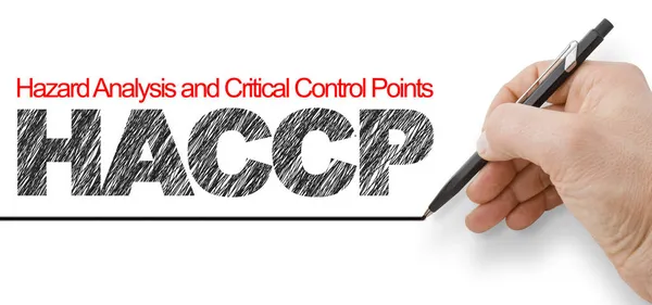 Hand Writing Haccp Text White Background Hazard Analysis Critical Control — Stock Photo, Image