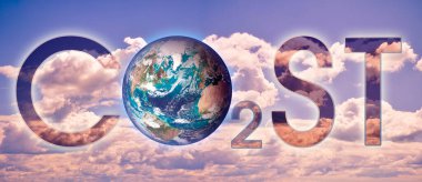 The costs of reducing greenhouse gas emissions and presence of CO2 in atmosfere - concept with an Earth image from NAS clipart