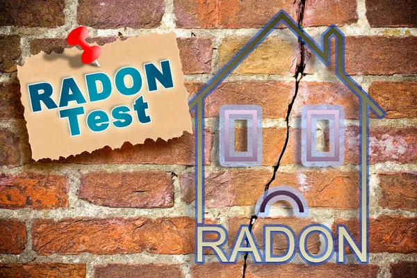 Perigo Gás Radônio Nossas Casas Radon Testing Conceito Com Contorno — Fotografia de Stock