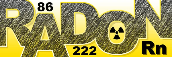 Radon 是一种危险的惰性气体 符号为Rn和原子序数为86 是影响室内空气品质的污染物 也是肺癌的第二大常见原因 — 图库照片