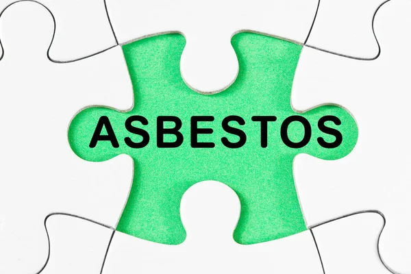 Asbesttext Probleme Strategie Und Lösungskonzept Puzzleform — Stockfoto