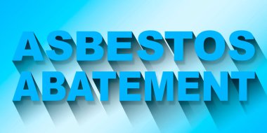 ASBESTOS YARDIM metin konsepti Renkli bir arka plana karşı 3D illüstrasyon