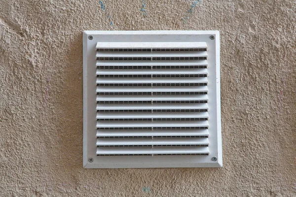 White Plastic Ventilation Grille Internal Air Evacuation Bad Smells Insect — Stock Photo, Image