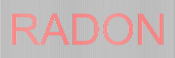 Radon Text Koncept Ilustrace Zkříženými Čarami — Stock fotografie