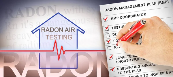 Plan Gestion Radon Danger Radon Naturel Dans Les Bâtiments Concept — Photo