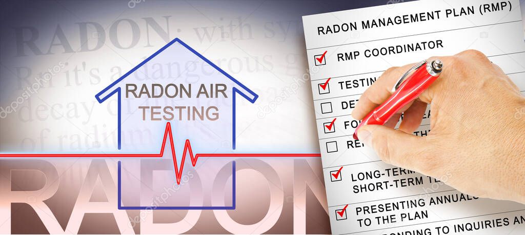 Radon Management Plan - The danger of natural radon gas in buildings - concept with check-list 