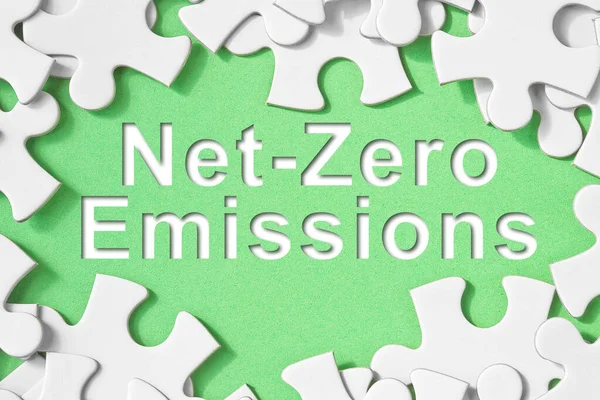 CO2 Net-Zero Emission - Carbon Neutrality concept in jigsaw puzzle shape
