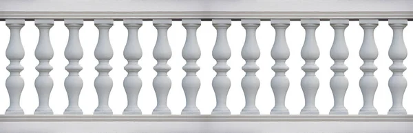 古い古典的なコンクリートイタリアの手すり レンダリングに便利な選択のための白い背景にシームレスなパターンのコンセプトイメージ — ストック写真