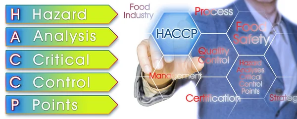 Haccp Hazard Analyses Critical Control Points Conceito Segurança Alimentar Controle — Fotografia de Stock