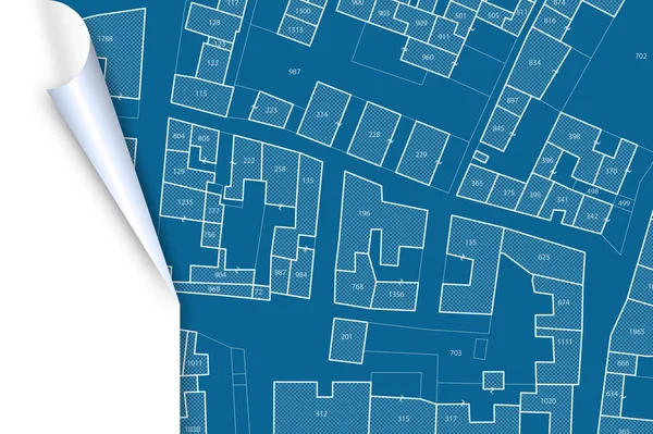 Fantasievolle Katasterkarte Des Territoriums Mit Gebäuden Straßen Und Parzellen Grundbuchkonzept — Stockfoto