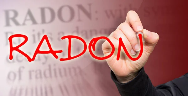 Handschrift Radon Text Mit Bleistift Auf Glaswand Konzeptbild Von Der — Stockfoto