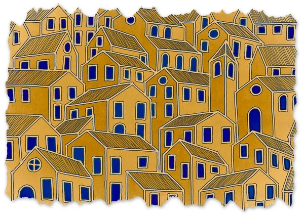 Воображаемый Город Вдохновленный Старыми Тосканскими Городами Концептуальное Изображение Стиле Ретро — стоковое фото