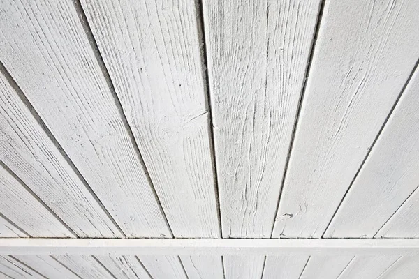 Velho Intempérie Branco Pintado Madeira Slatted Parede — Fotografia de Stock