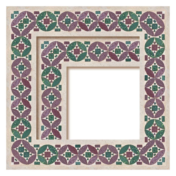 Koncepce Obrazu Italské Římské Mozaiky Kruhovou Grafikou Malých Barevných Kamenných — Stock fotografie