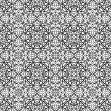 Karalamalarla yapılmış soyut geometrik dikişsiz doku - düzenli ve düzenli bir arkaplan oluşturmak için modülsel olarak tekrarlanabilen kusursuz desen - çizimlerde kullanışlı.